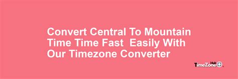 mountain time converter